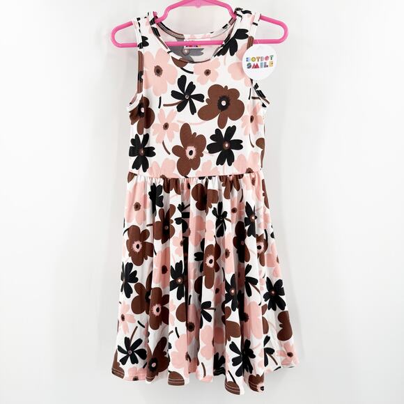 Dot Dot Smile Dress Size 3/4T NWT Floral Retro Flower Print Toddler Fit & Flare - Picture 1 of 11